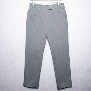 TALBOTS Signature Houndstooth Cotton Stretch Ankle Pants‎ Brown Blue Ivory Sz 6